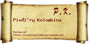 Piváry Kolombina névjegykártya